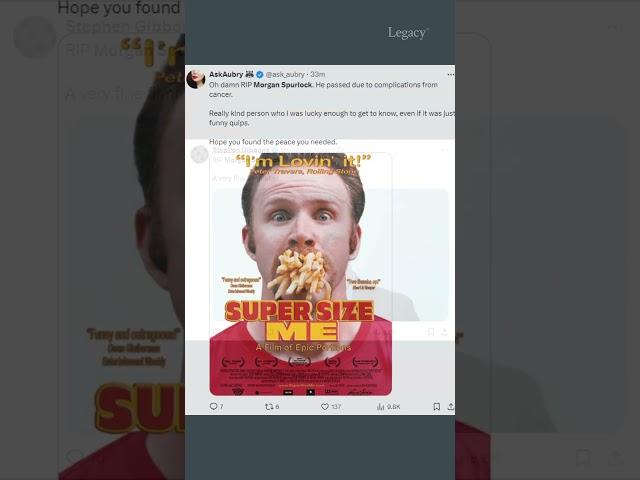 RIP Super Size Me filmmaker Morgan Spurlock (1970–2024) #rip #morganspurlock