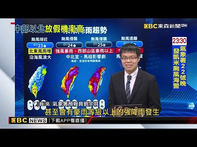 【凱米颱風】最新》「凱米」路徑又南修！ 暴風圈襲台北 基隆達99%@newsebc