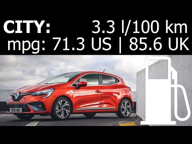 Renault Clio E-Tech Hybrid: CITY fuel economy consumption real-life test mpg urban l/100 km 1001cars