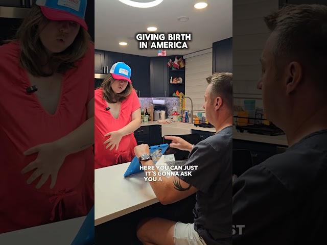 Giving birth in Europe vs. USA #funny #comedy #healthcare #pregnant #america #parody #usa #european
