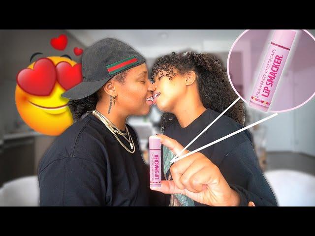 Trying not to kiss my Best friend Chapstick Challenge