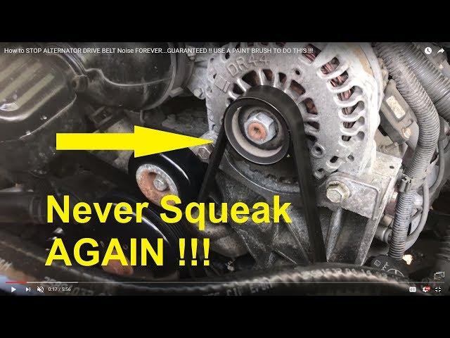 How To STOP ALTERNATOR BELT Squeaking & Chirping Noise  FOREVER!!!