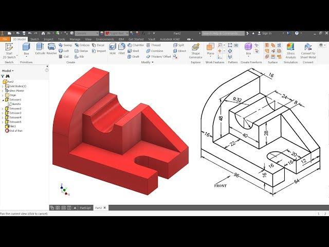 Autodesk inventor Tutorial for beginners Exercise 1