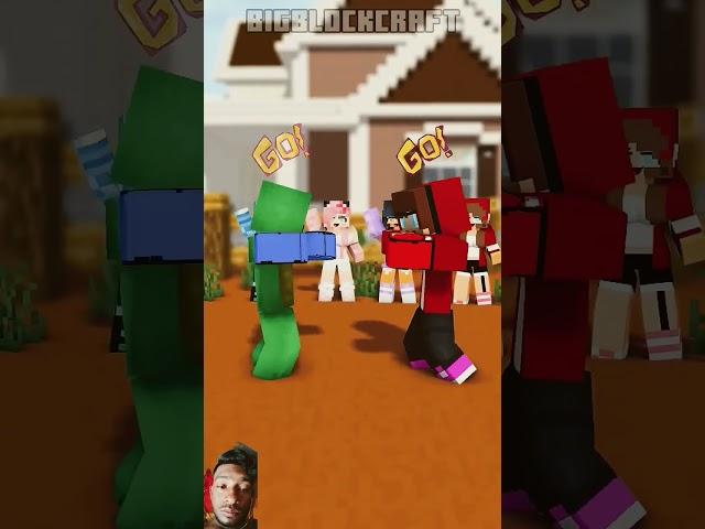 Bling Bang Bang Born Fight: JJ vs Mikey #minecraftshorts​ #jjandmikey​ #maizensisters​ #maizen​