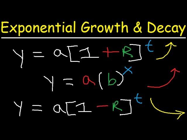 Exponential Growth and Decay Word Problems & Functions - Algebra & Precalculus