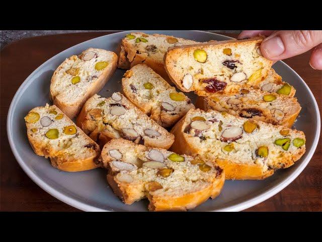 Perfect Holidays and Christmas Cookies ! Quick, easy Homemade Almond Pistachio Cranberry Biscotti