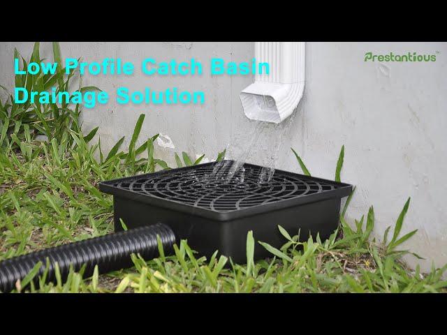 Prestantious Low Profile Downspout Catch Basin, Gutter Downspout Extension-Drainage Solutions