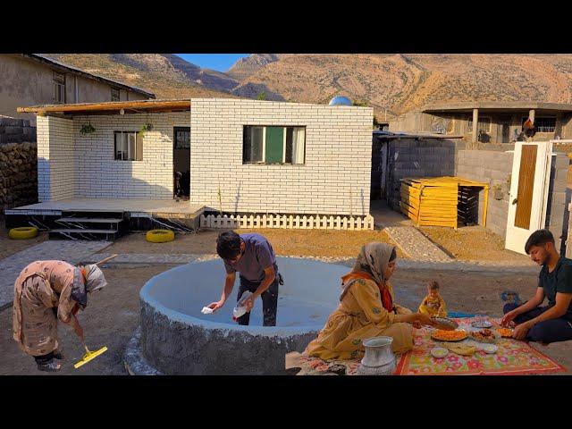 "Insulating Our Pool and Enjoying Delicious Barbecue Lunch with Amir's Daughter"