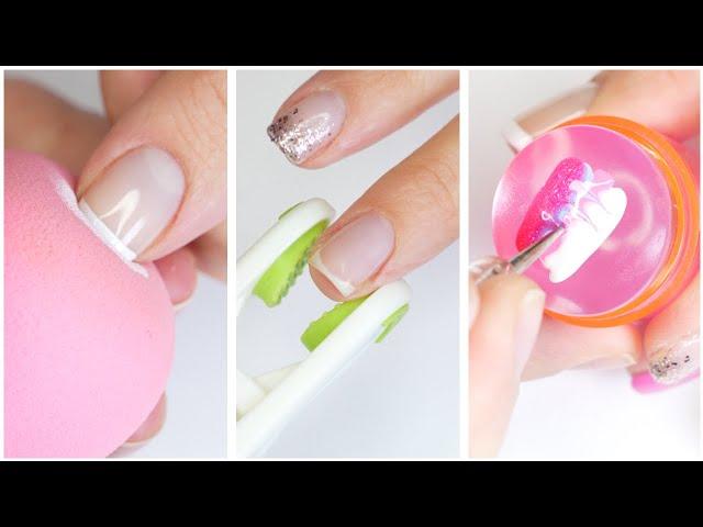 NAIL HACKS 2024 Using ODD Household Items For Nail Art!