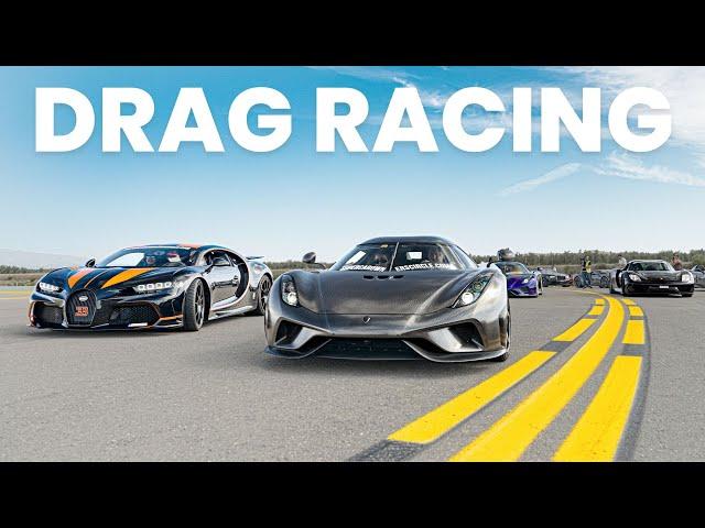 Drag Race Chiron vs Koenigsegg Jesko vs Pagani Zonda vs Ferrari Daytona SP3 vs LaFerrari vs 918