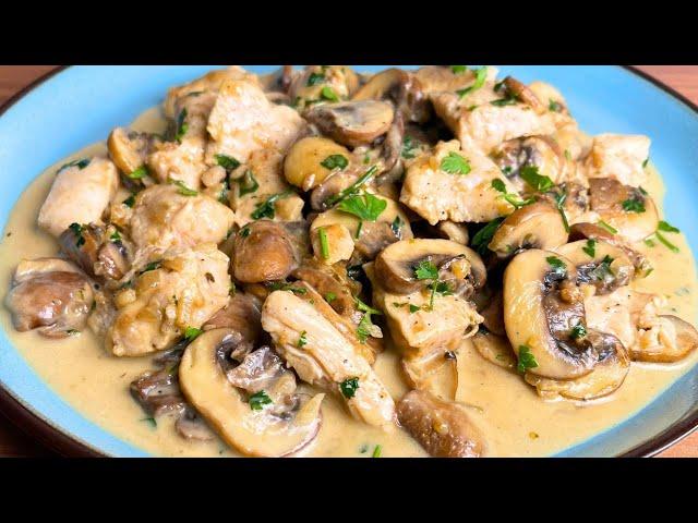 EASY Creamy Garlic Mushroom Chicken Recipe