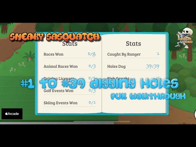 Sneaky Sasquatch Walkthrough - Show All  #1 to #39 Digging Holes Location (Apple Arcade)