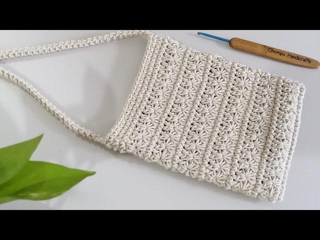 DIY​ crochet crossbody bag  Phone bag  Star stitch 