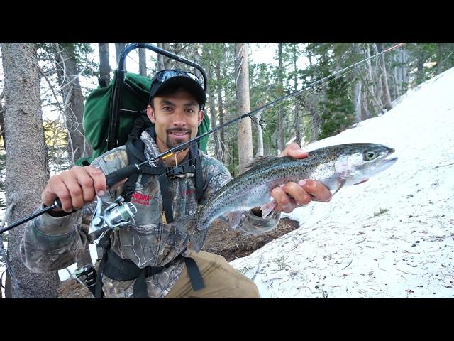 Overnight at 8,500 ft Fishing in Snow * Most Satisfying Meal Ever! *