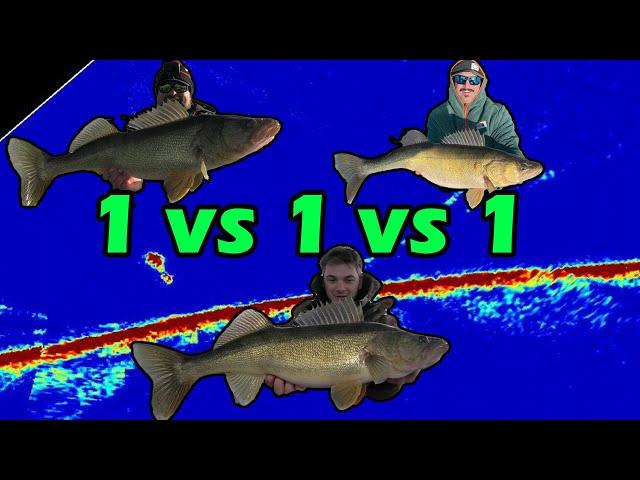 Hardcore 1v1v1 For GIANT WALLEYE!! | Ice Fishing