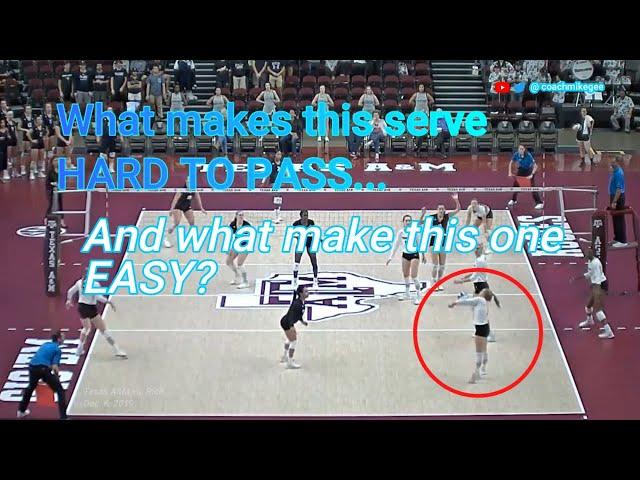 What makes serves HARD or EASY to pass?