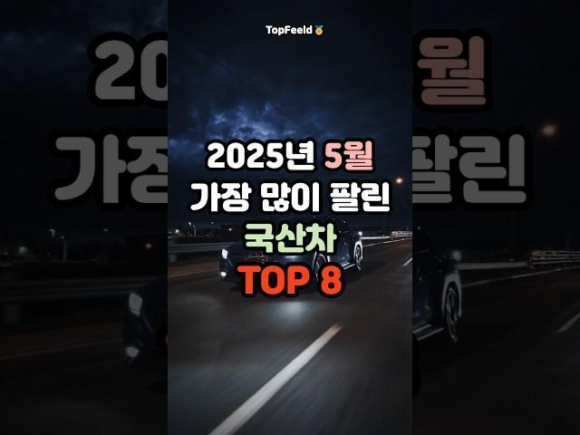 2025년 5월 가장 많이 팔린 국산차 TOP8