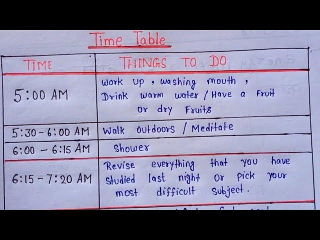 Best Time Table for Every Student| Morning to Day Routine ‍️|Study Time Table