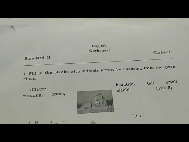work sheets/2nd std /English