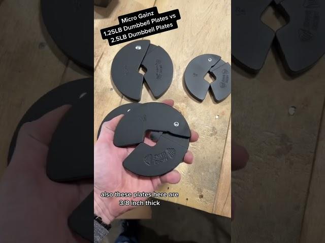 A comparison of the 2.5lb dumbbell plate and the 1.25lb dumbbell plate