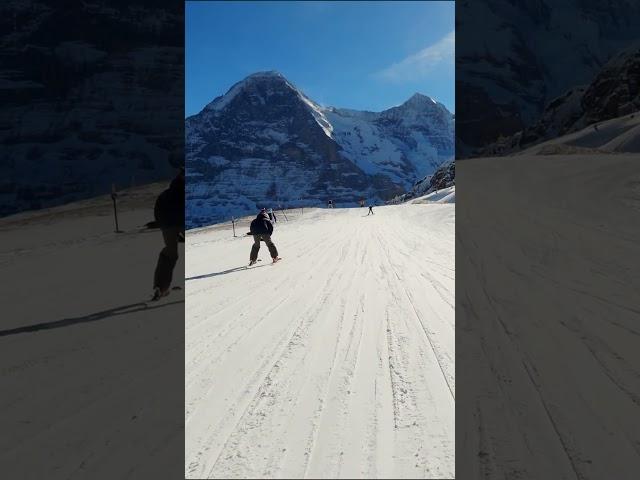 Skiing in Grindelwald Männlichen  #travel #mountains #drone #snow #winter #skiing