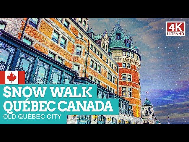 SNOW WALK in QUÉBEC CITY Canada [NON-STOP] 4K