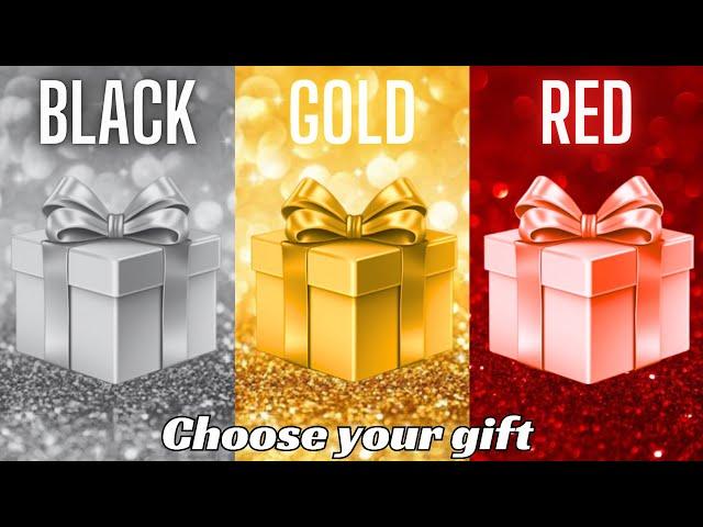 Choose your gift || 3 gift box challenge||2 good and one bad||Black, Gold & Red #choosebox #gift