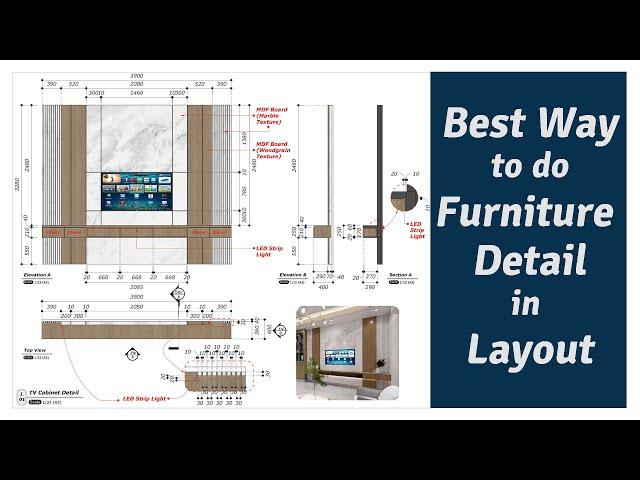 Layout SketchUp Lesson#08 Best Way to do Furniture Detail in Layout SketchUp