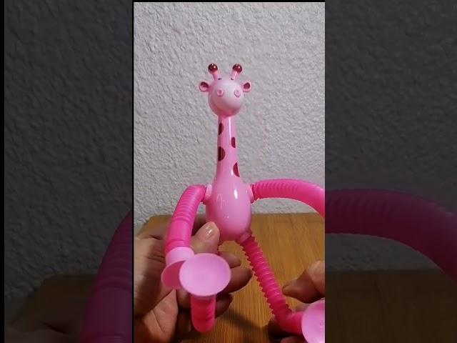 BINGE- AWESOME TELESCOPIC PINK GIRAFFE POP TUBE SUCTION CUP 11 #fidgettoys #stressrelief #sensory