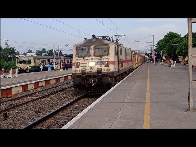 (LGD)WAP-7 (12603)MGR Chennai Central-Hyderabad Deccan Nampally Superfast Express Crossing at Minjur