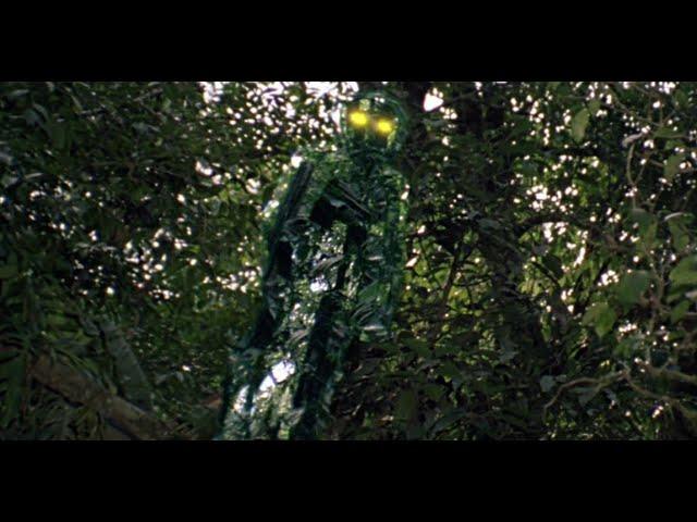 Strange invisible creature on the trees was recorded in an undisclosed location