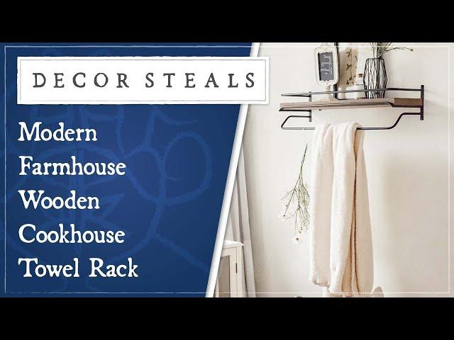 Wooden Cookhouse Towel Rack | Modern Farmhouse Wooden Cookhouse | Decor Steals