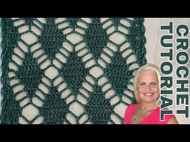 Diamond Lace Crochet Tutorial  from Leaf Me In Stitches Table Runner Pattern