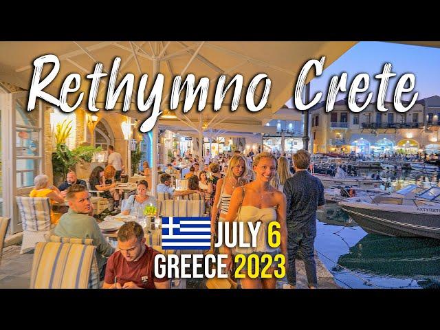 Rethymno Crete, WALKING TOUR 4K, Kreta, Greece 2023