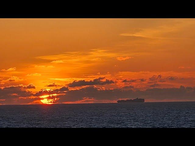 Sunset from the Caribbean on the Celebrity Beyond.