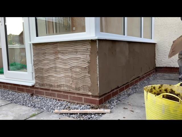 Rendering a conservatory with a stippled finish. 1 min video Time lapse