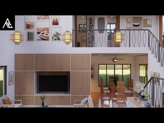 Nice 2-Bedroom Loft-Type Small House Design Idea (8x8 Meters Only)