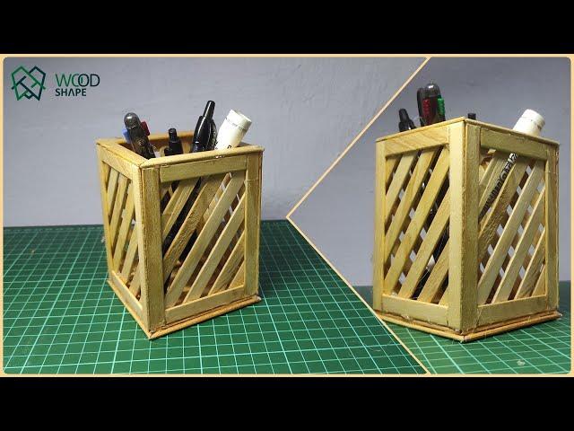 Crafty Pen Holder & Desk Organizer Using Ice Cream Sticks! | Diy Tutorial