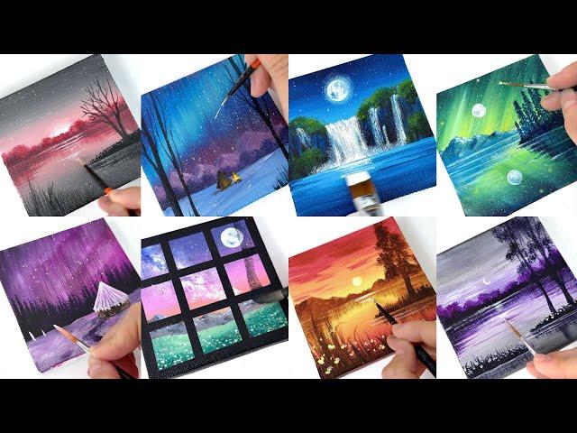 10 Easy Acrylic Painting for Beginners / Step By Step #art #painting #paintingtutorial