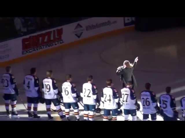 Mark Donnelly Sings The National Anthem at the Penticton VEES Game 9-16-15