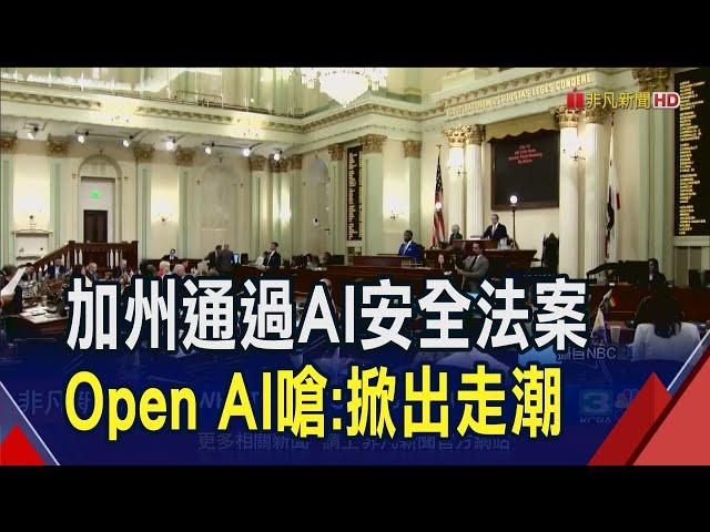 矽谷科技圈炸鍋! 加州AI法案壓倒性闖關 搶先美國聯邦議會 谷歌、Meta帶頭批 馬斯克搬德州說支持｜20240829