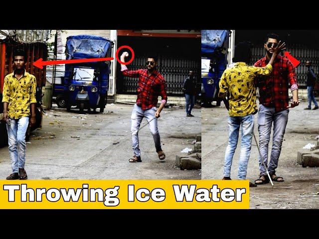 throwing ice water balloons at people prank | prakash peswani prank |