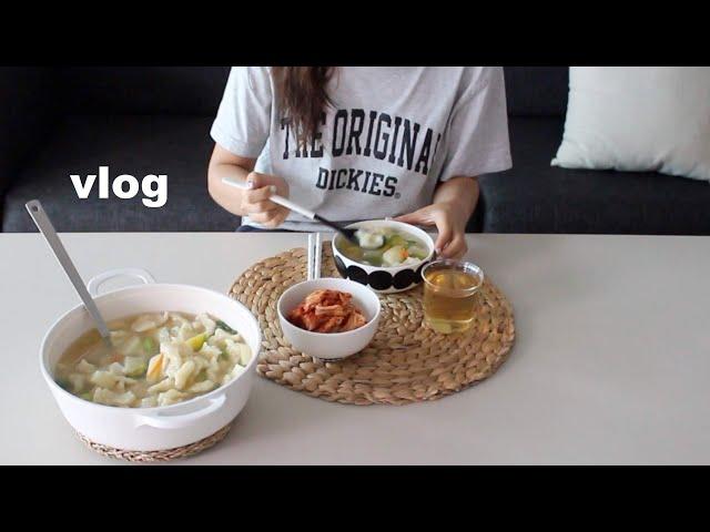 쫀헨지 vlog | 집순이브이로그,일상 | 감자수제비 | 홈카페 (드립커피,카푸치노,카페모카)  | 홈브런치(크림파스타,미니밤호박,초당옥수수 스프) | 마트 장보기