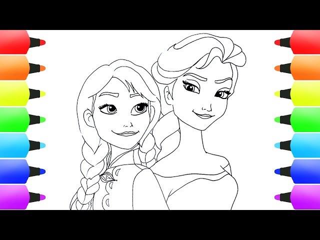 How to Draw ELSA AND ANNA from FROZEN for Kids! Easy Disney Drawings & Art