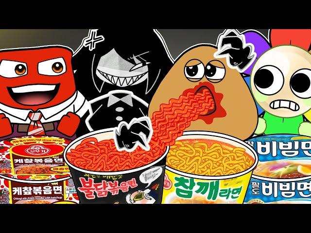 Fundamental Paper Education VS Pou Convenience Store Mukbang COMPLETE EDITION | Inside Out Animation