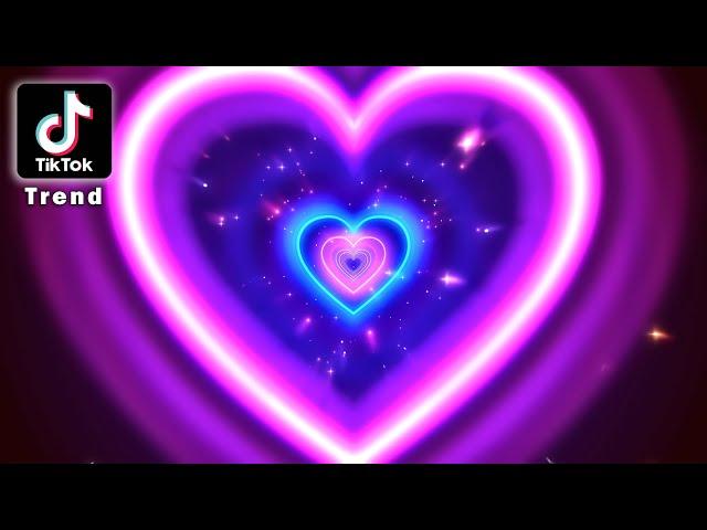 Neon Lights Love Heart Tunnel  ║ TikTok Trend ║ 4K  Romantic Glow - Moving Background #TunnelTrend