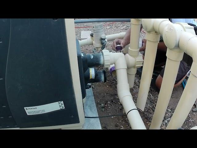 Pentair pool heater coupler replacement. Thinking outside the box. RJ pool cleaning. 928-208-9200