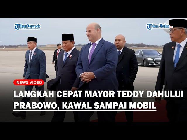 MAYOR Teddy Sigap Dahului Prabowo, Memantau Sampai Masuk ke Mobil Saat Tiba di Washington DC, AS