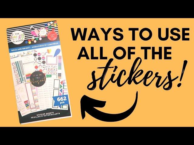 How to use ALL the Themed Stickers - Happy Planner Bold and Bright Sticker Book - Planner Tips