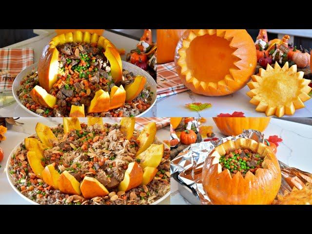 قرع محشي ب رز الاوزي تعالو اورجيكم طريقتيStuffed Pumpkin Ouzi